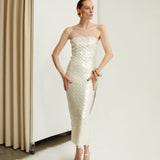 PHOENIX STRAPLESS IN ANÉMONES BLANCHES