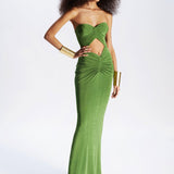 ANDREA STRAPLESS IN MOSS GREEN