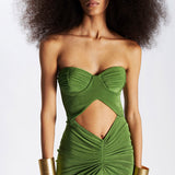ANDREA STRAPLESS IN MOSS GREEN