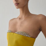 NOÉLIE STRAPLESS MINI IN BURNT OLIVE