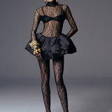 GALINA MINI SKIRT IN OBSIDIAN BLACK