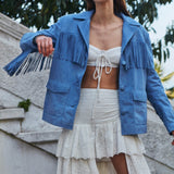 JANE JACKET IN BLÊU FUMEE