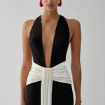 SIWA MAXI DRESS IN RAVEN