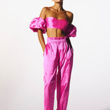 GILDA TOP IN SILK PINK