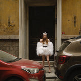 KITTY DRESS IN WHITE MUSTANG